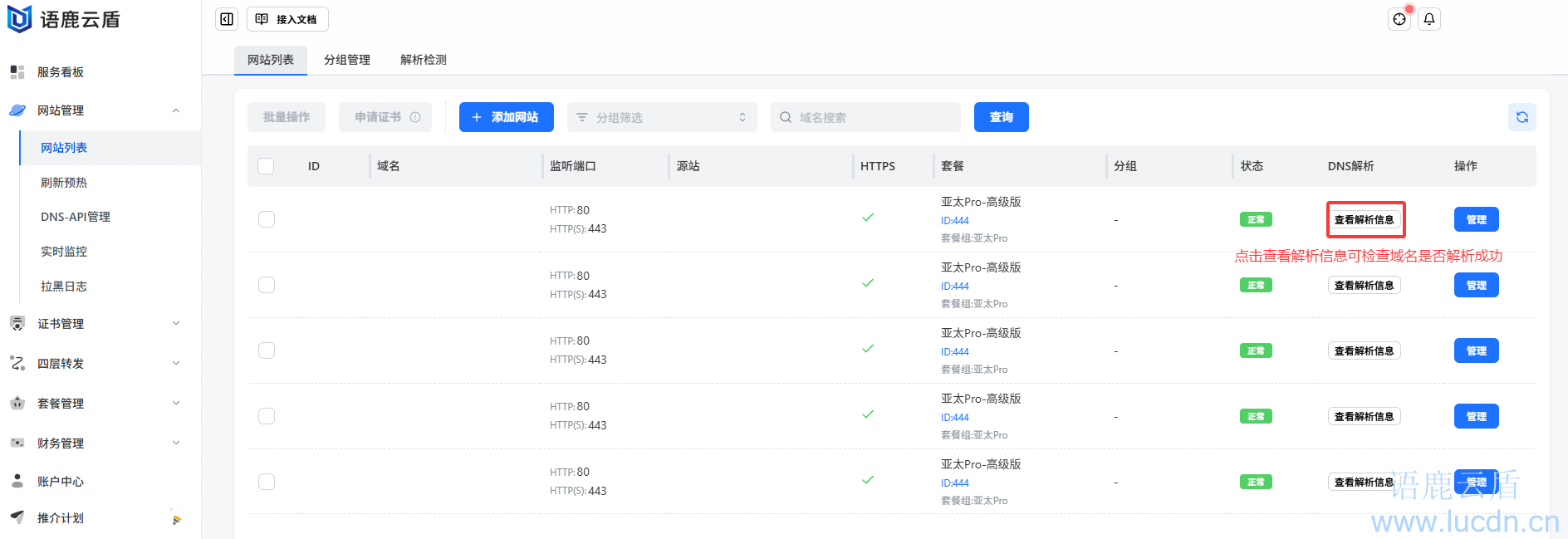 查看是否解析成功